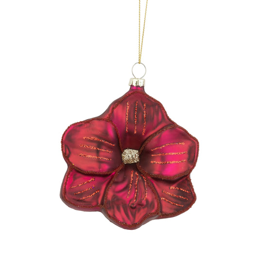 Ornament- Glass Hibiscus