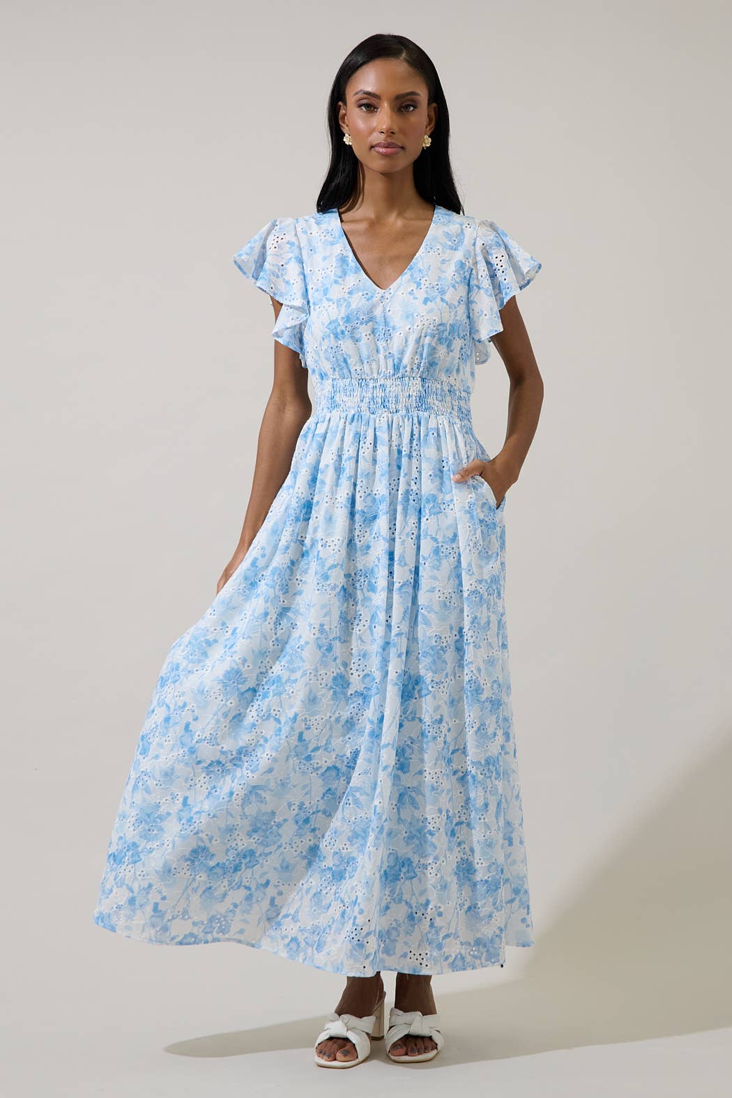 Dress - Boleta Eyelet Coram Smocked Maxi