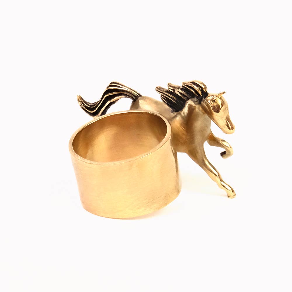Bandana Slide Ring - Horses Brass