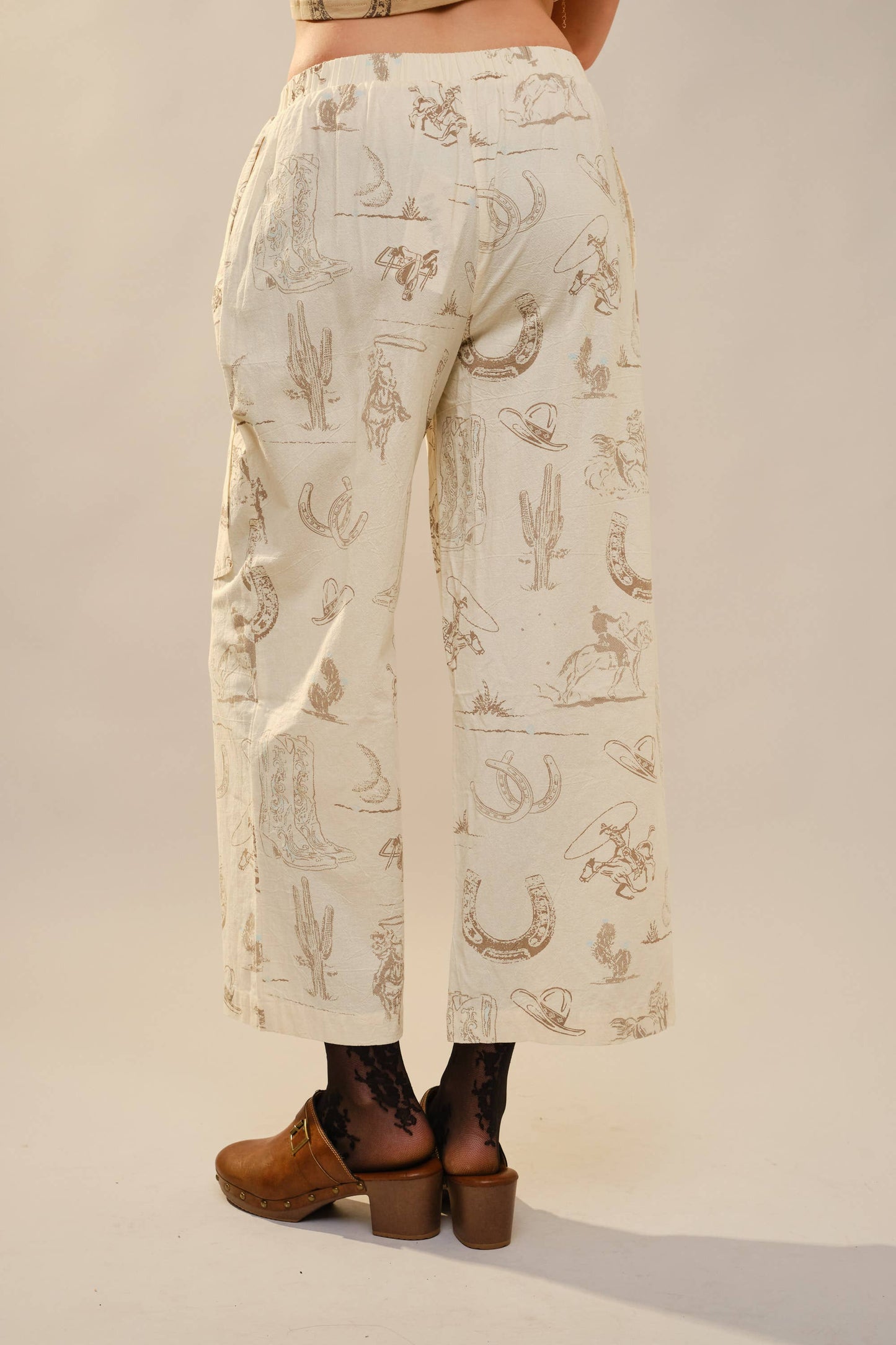 Pant- Western Motif Wide Leg