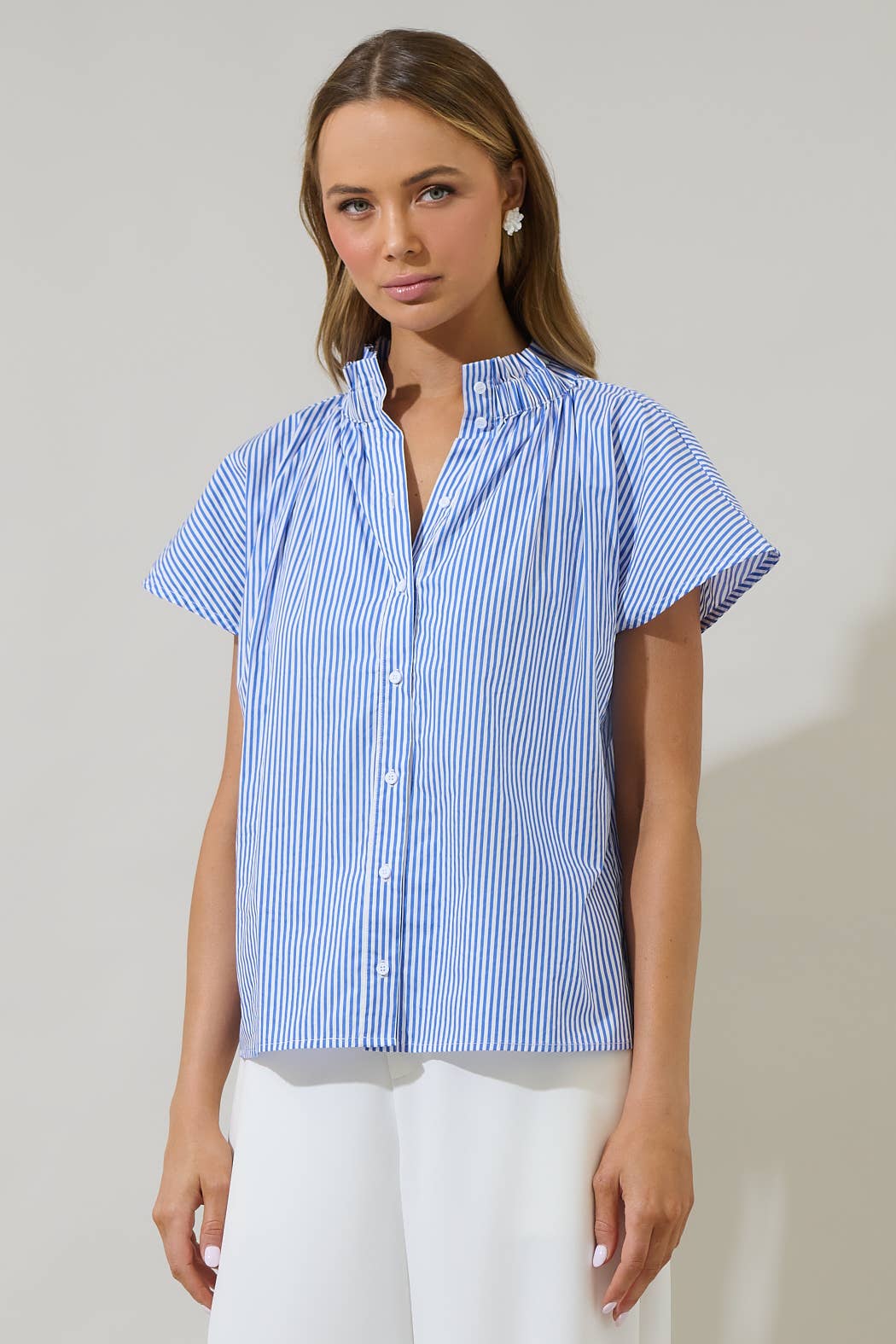 Top - Sherah Striped Patma Mock Neck