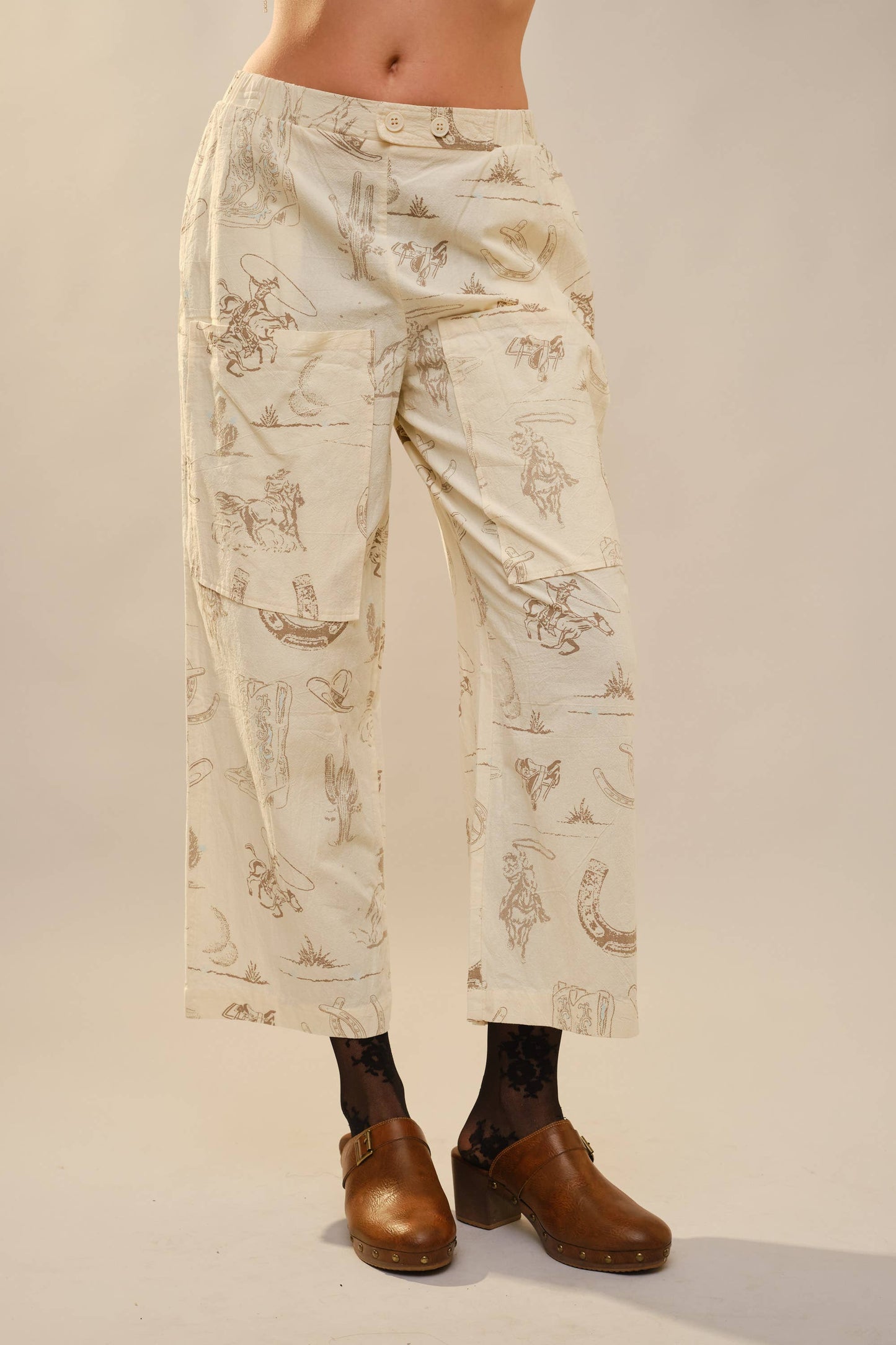 Pant- Western Motif Wide Leg