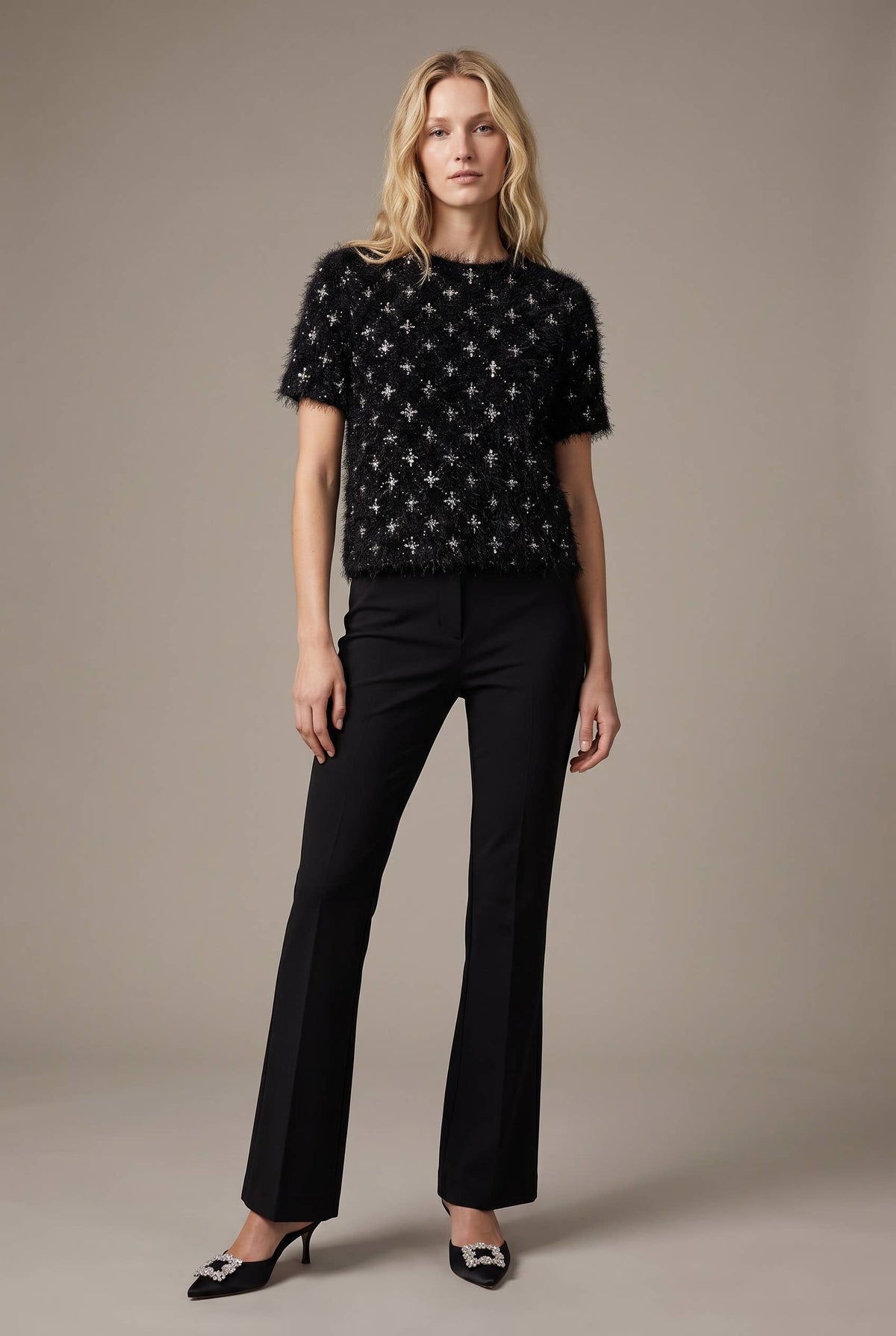 Top - Sequin Textured Short Sleeve