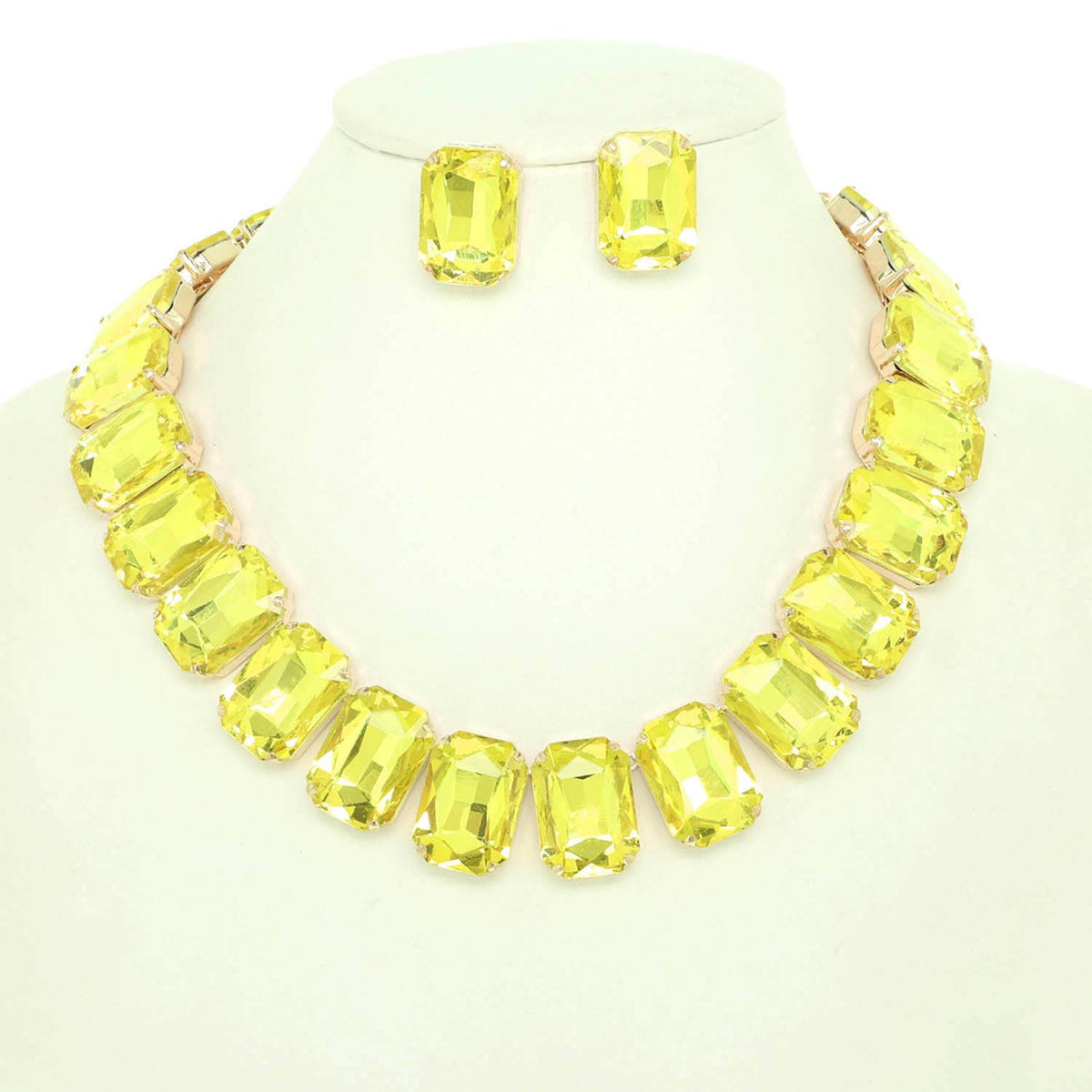 Necklace Set - Crystal Cut Collar with Matching Earring