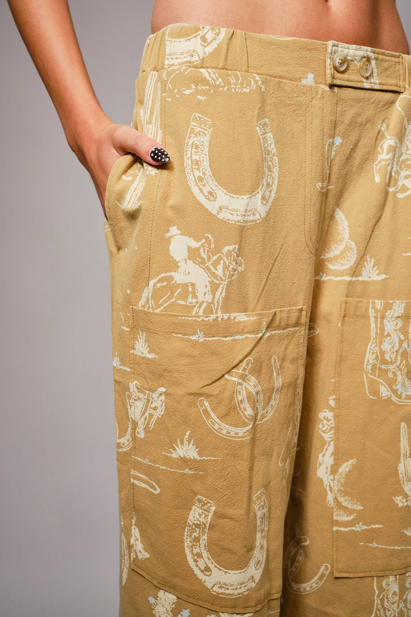 Pant- Western Motif Wide Leg