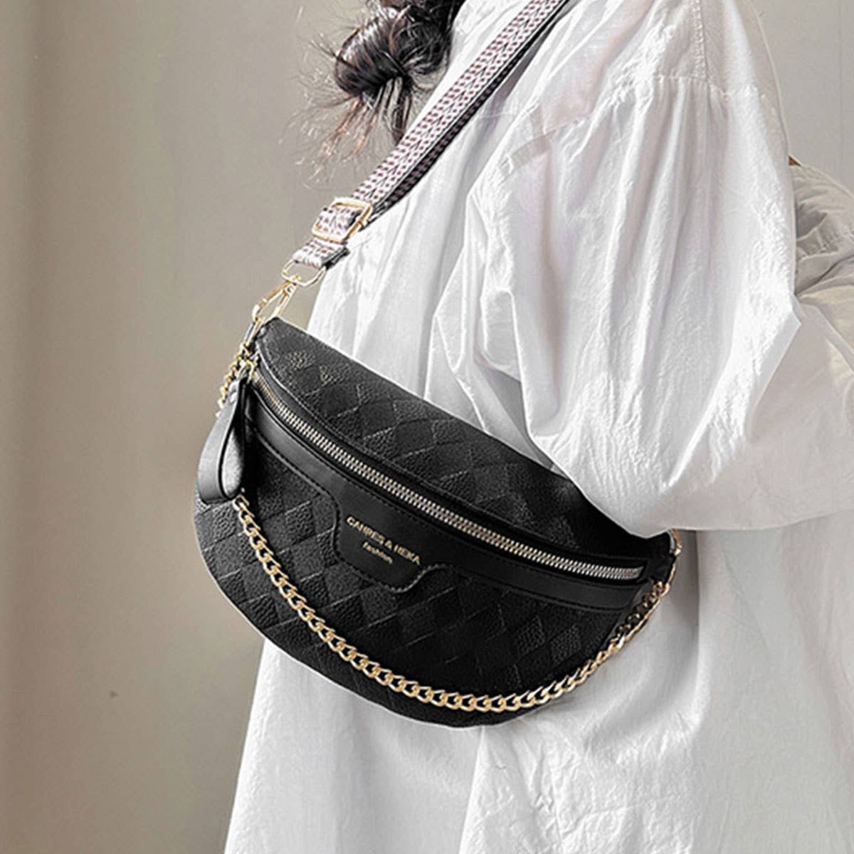 PYRAMID CHECK PU EVERYDAY BELT BAG