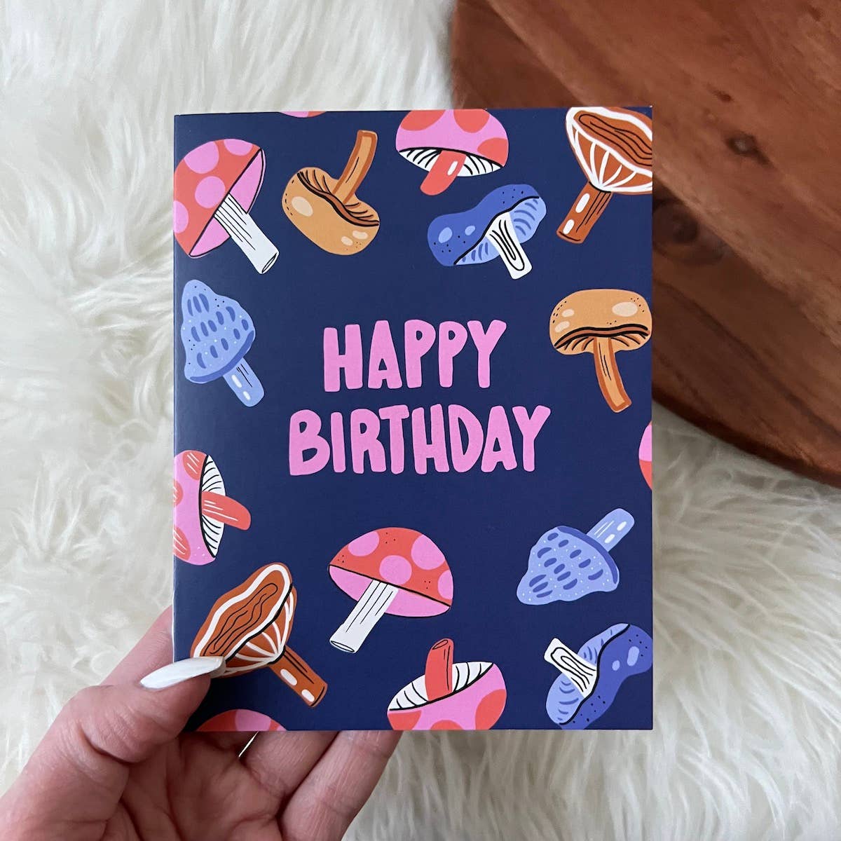 Greeting Card - "Happy Birthday" Mushrooms