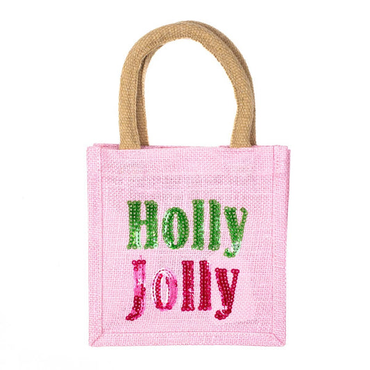 Gift Tote- Holly Jolly Sequin Petite