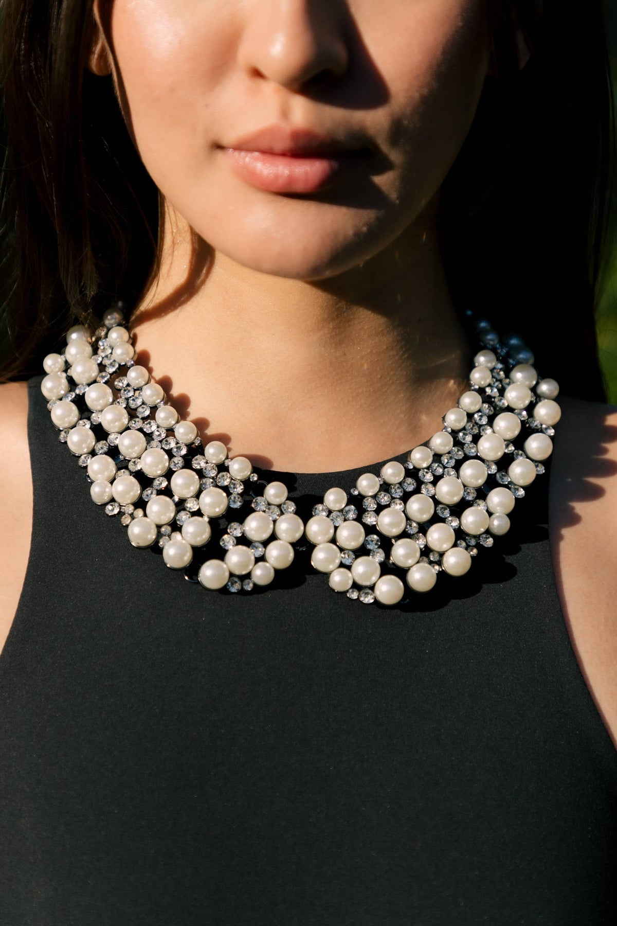 Necklace - Statement, Diana Collar, White