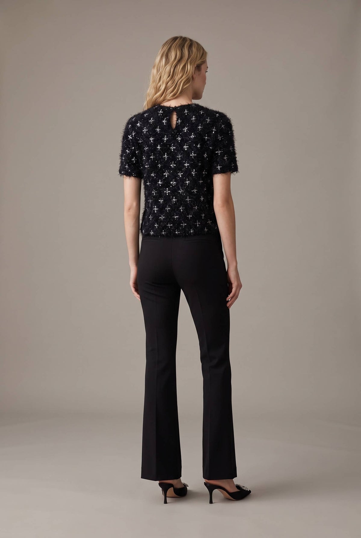 Top - Sequin Textured Short Sleeve