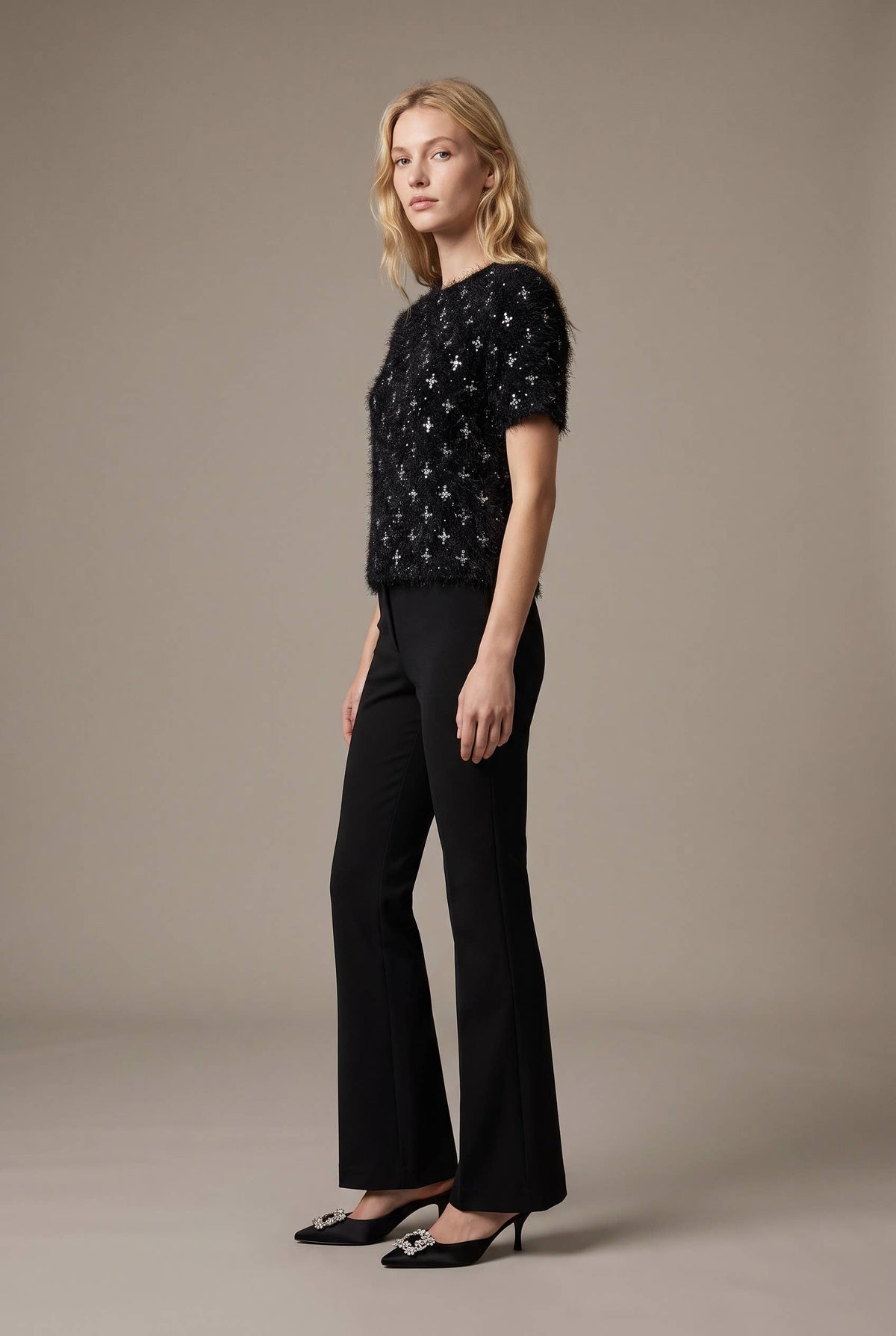 Top - Sequin Textured Short Sleeve