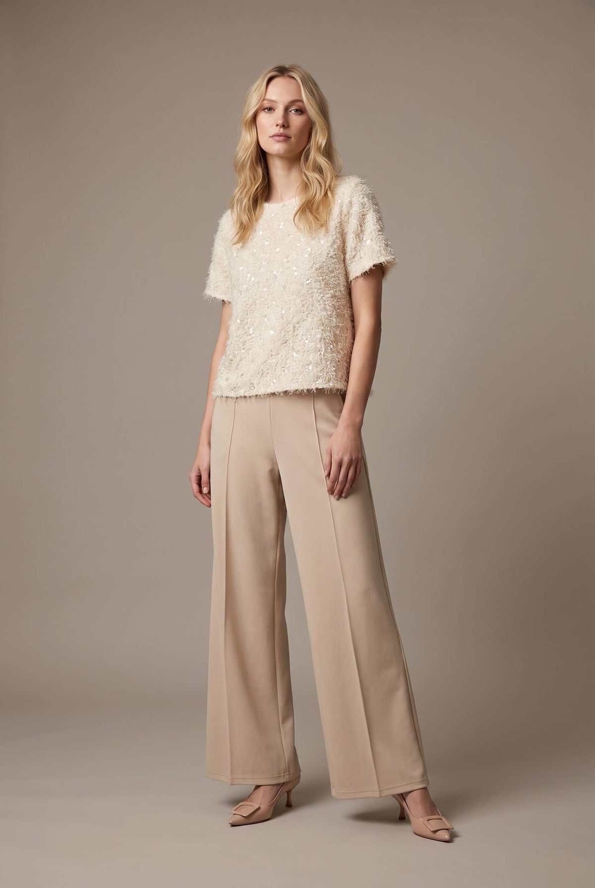 Top - Sequin Textured Short Sleeve