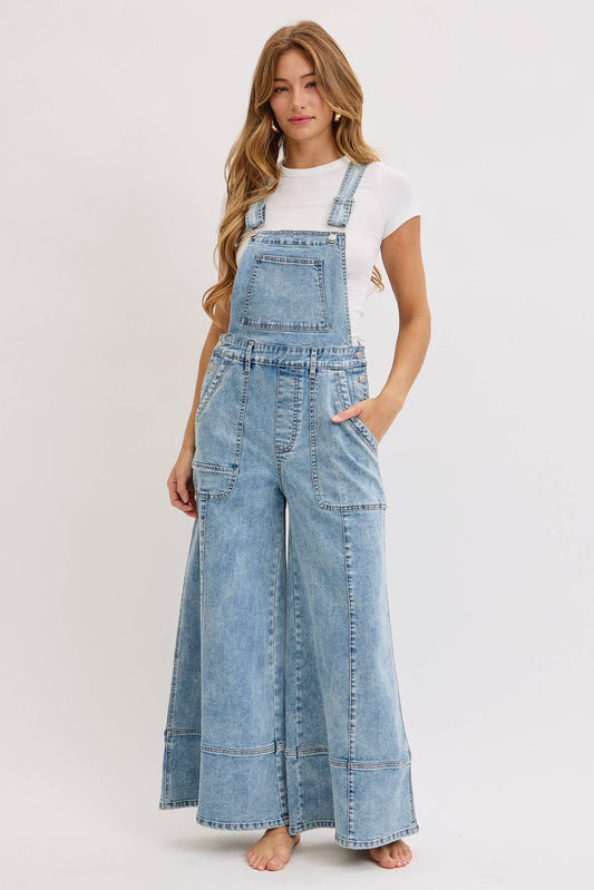 Jumpsuit - Wide Leg Denim Overall