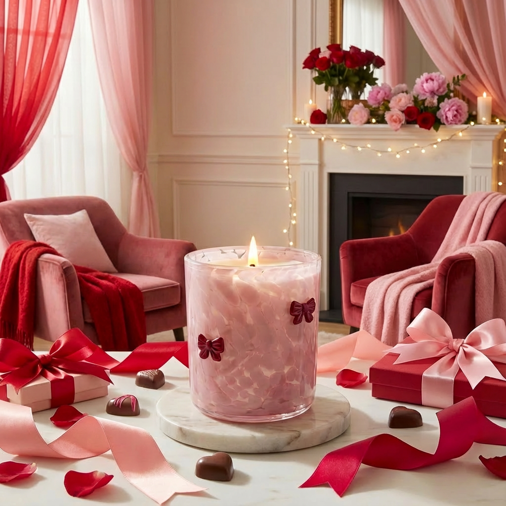 Candle- Ribbons & Bows Valentine's