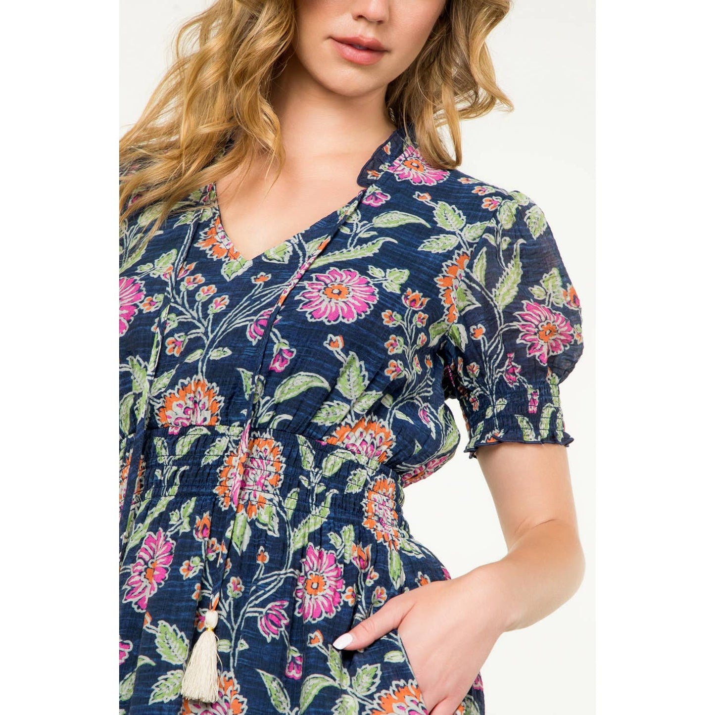 Short Sleeve Floral Maxi Dress