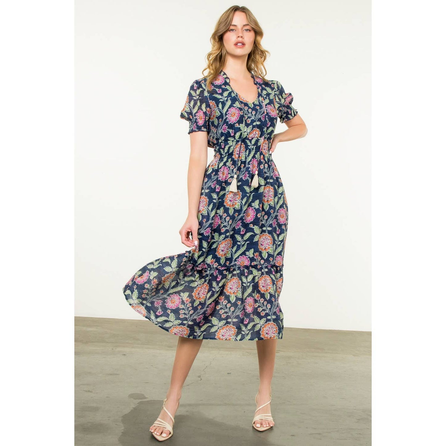 Short Sleeve Floral Maxi Dress