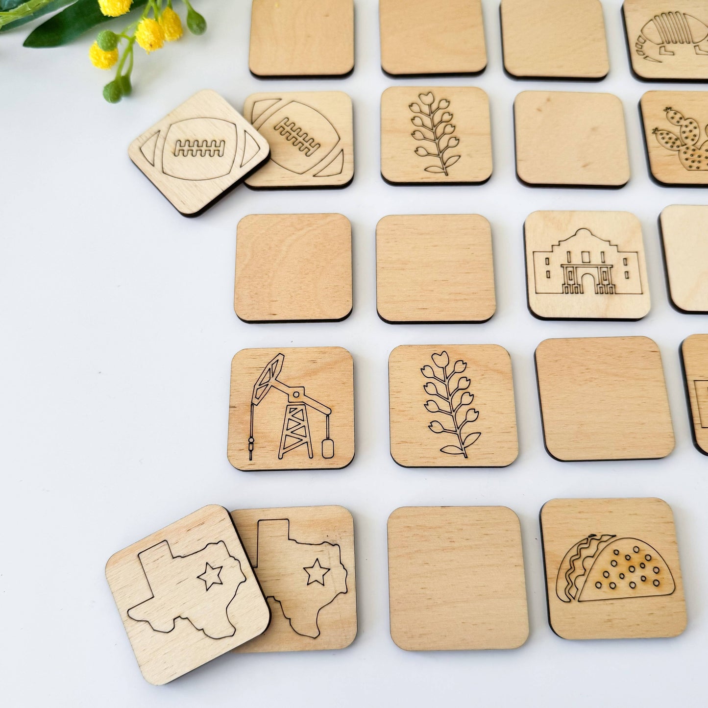 State Memory Matching Game - Wood Memory Game