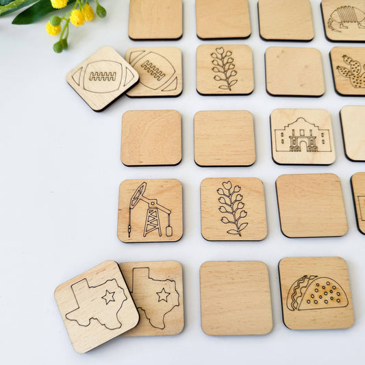 State Memory Matching Game - Wood Memory Game