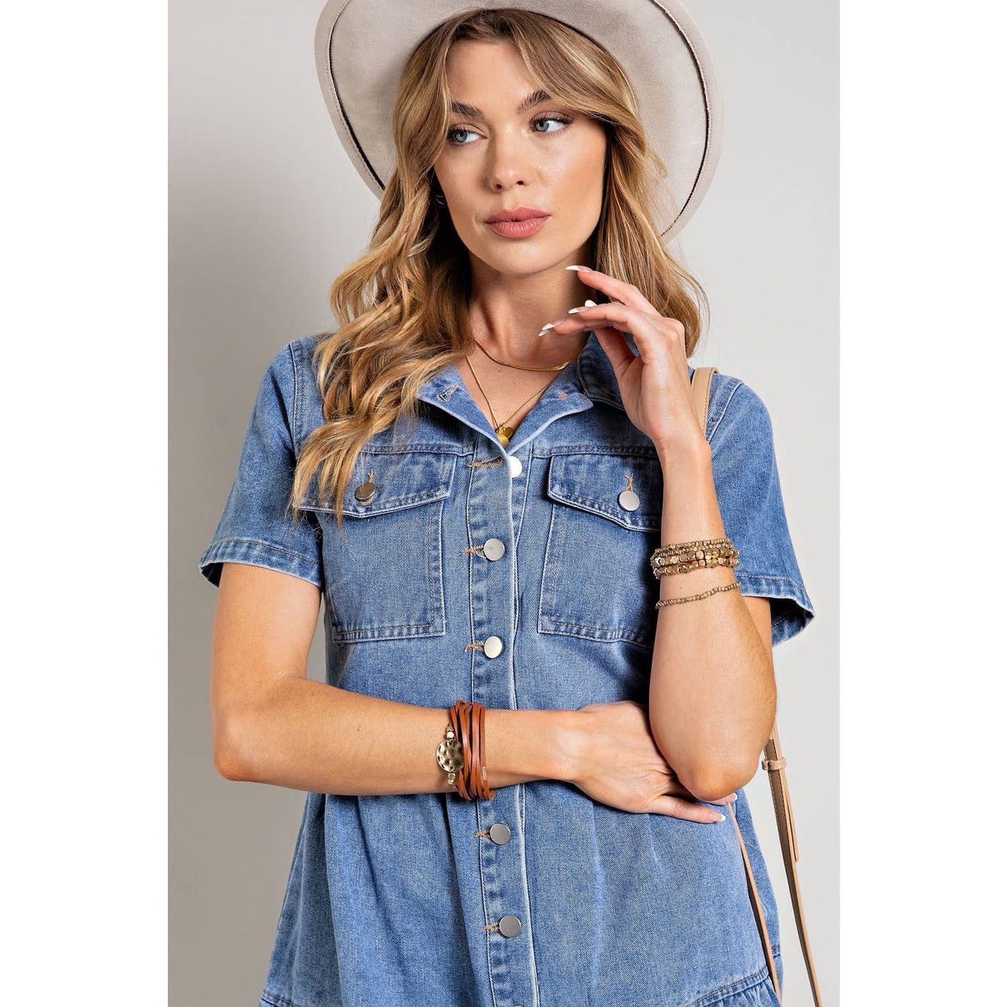 Dress- Denim Ruffle Hem