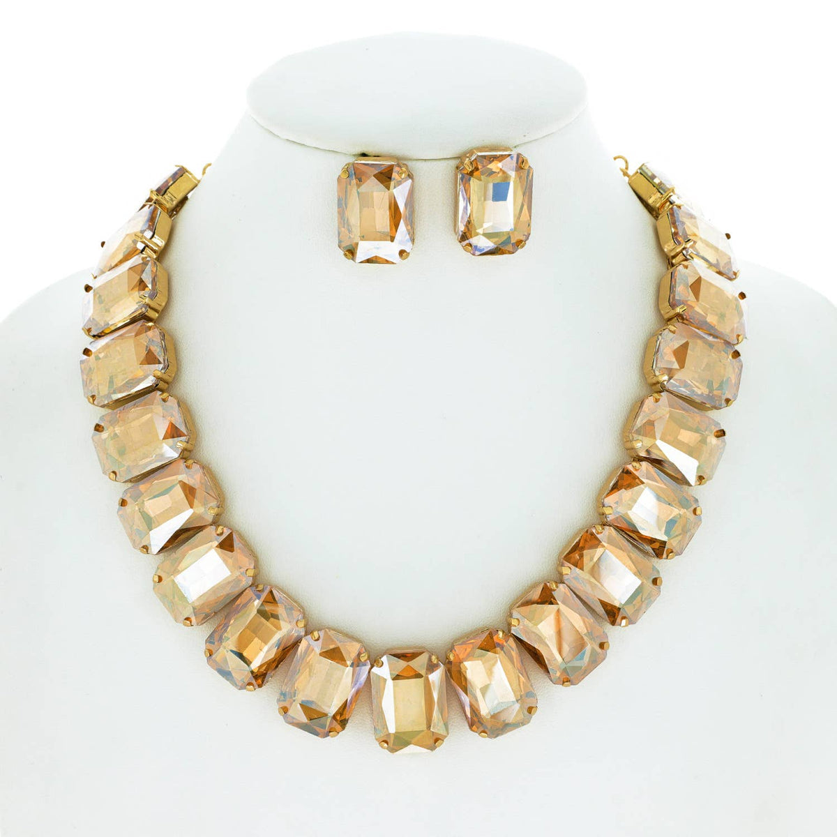 Necklace Set - Crystal Cut Collar with Matching Earring