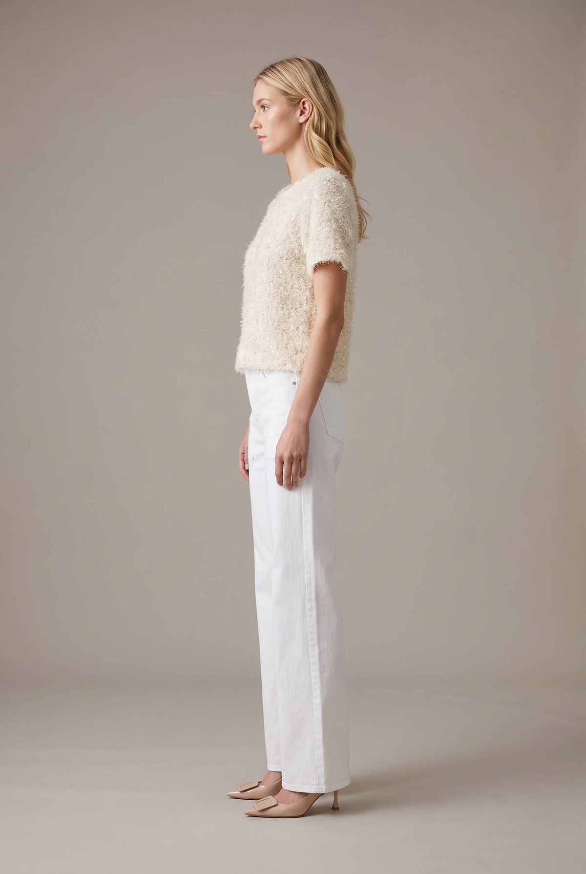 Top - Sequin Textured Short Sleeve