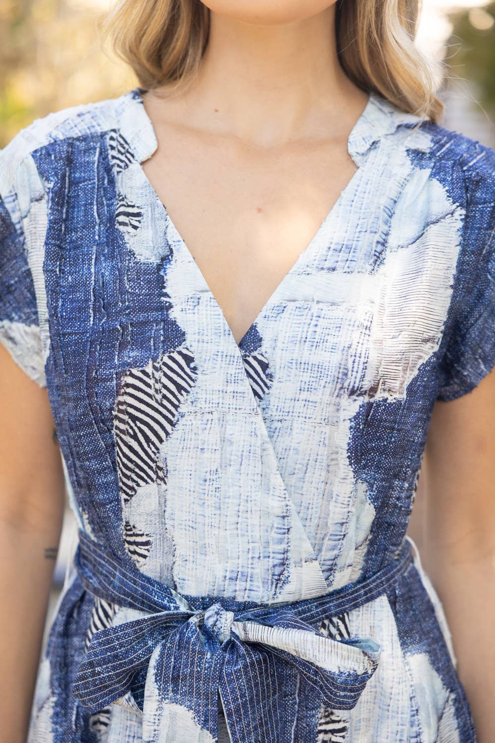 Dress- Snap Button Faux Wrap