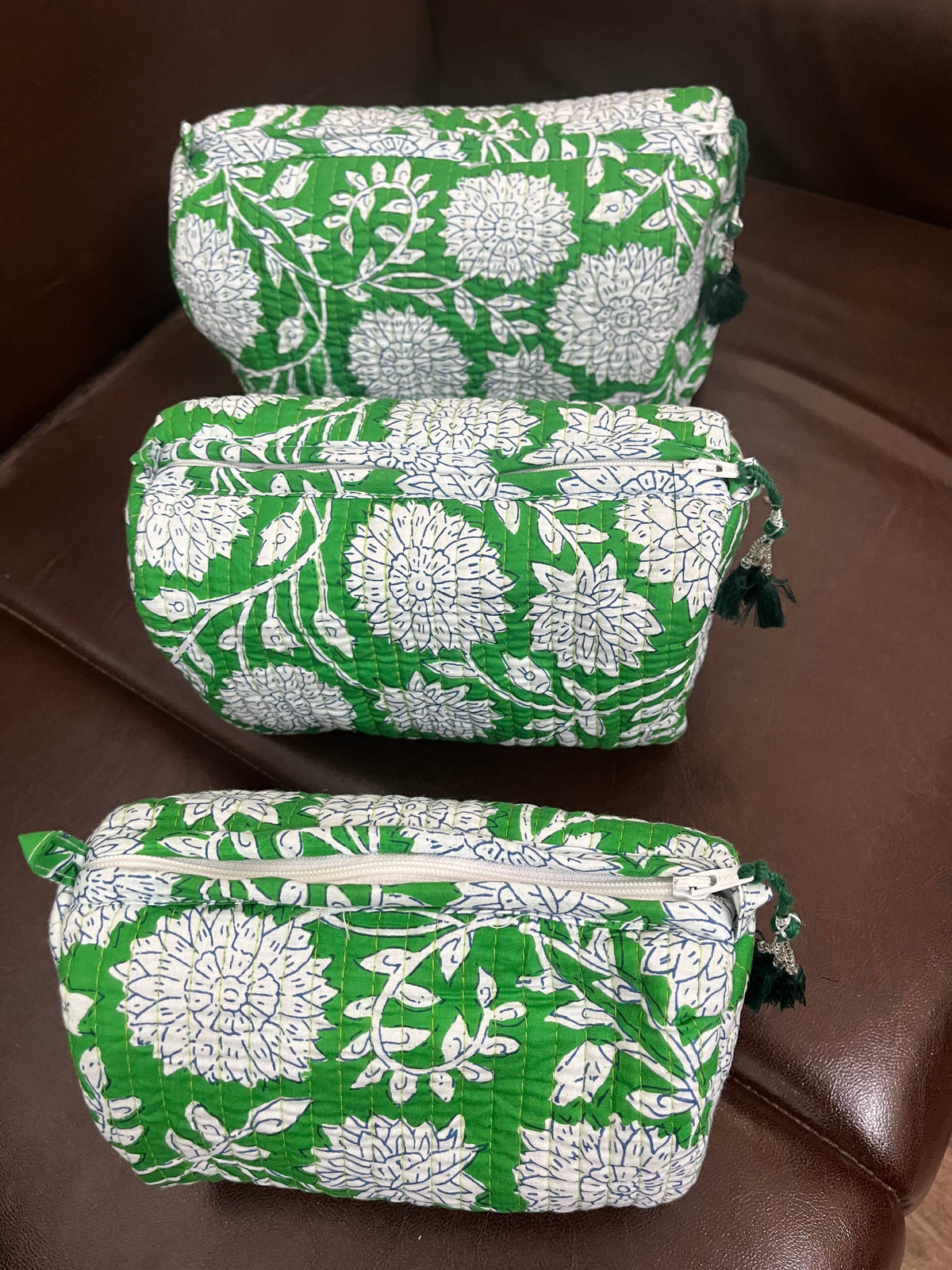Cosmetic Bag- Assorted Block Printed Cotton