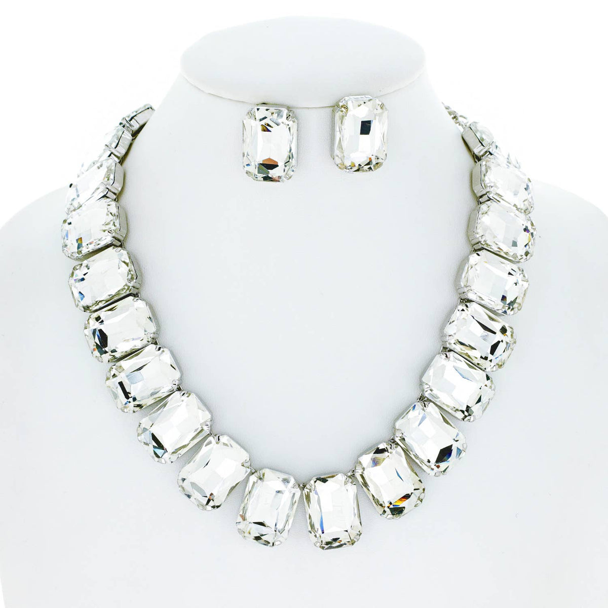 Necklace Set - Crystal Cut Collar with Matching Earring