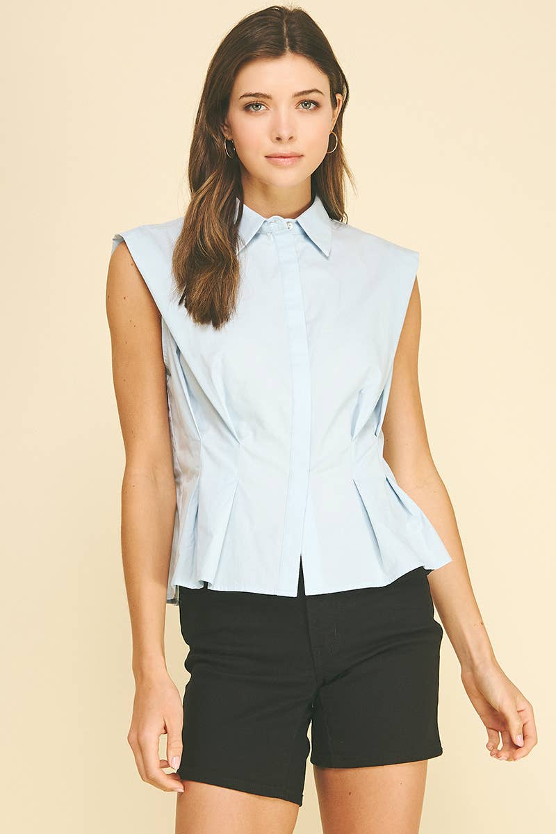 Shirt- Sleeveless Button Down