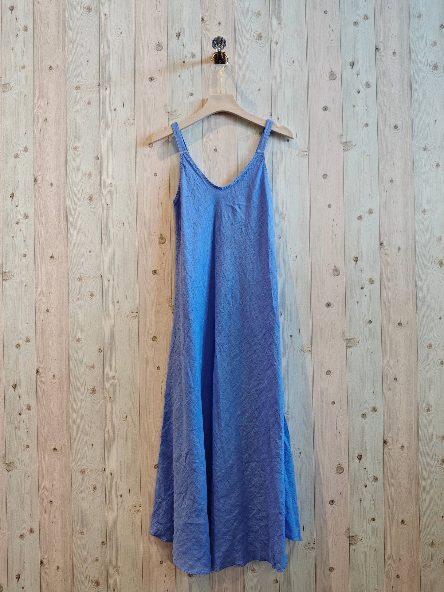 V-Neck Linen Spaghetti Strap Dress