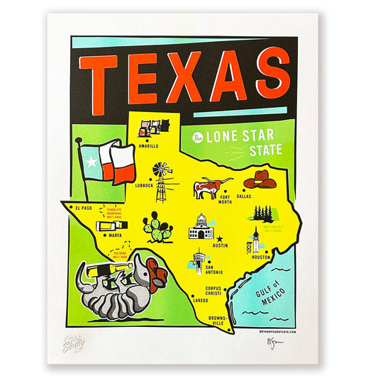Texas Cities Digital Print