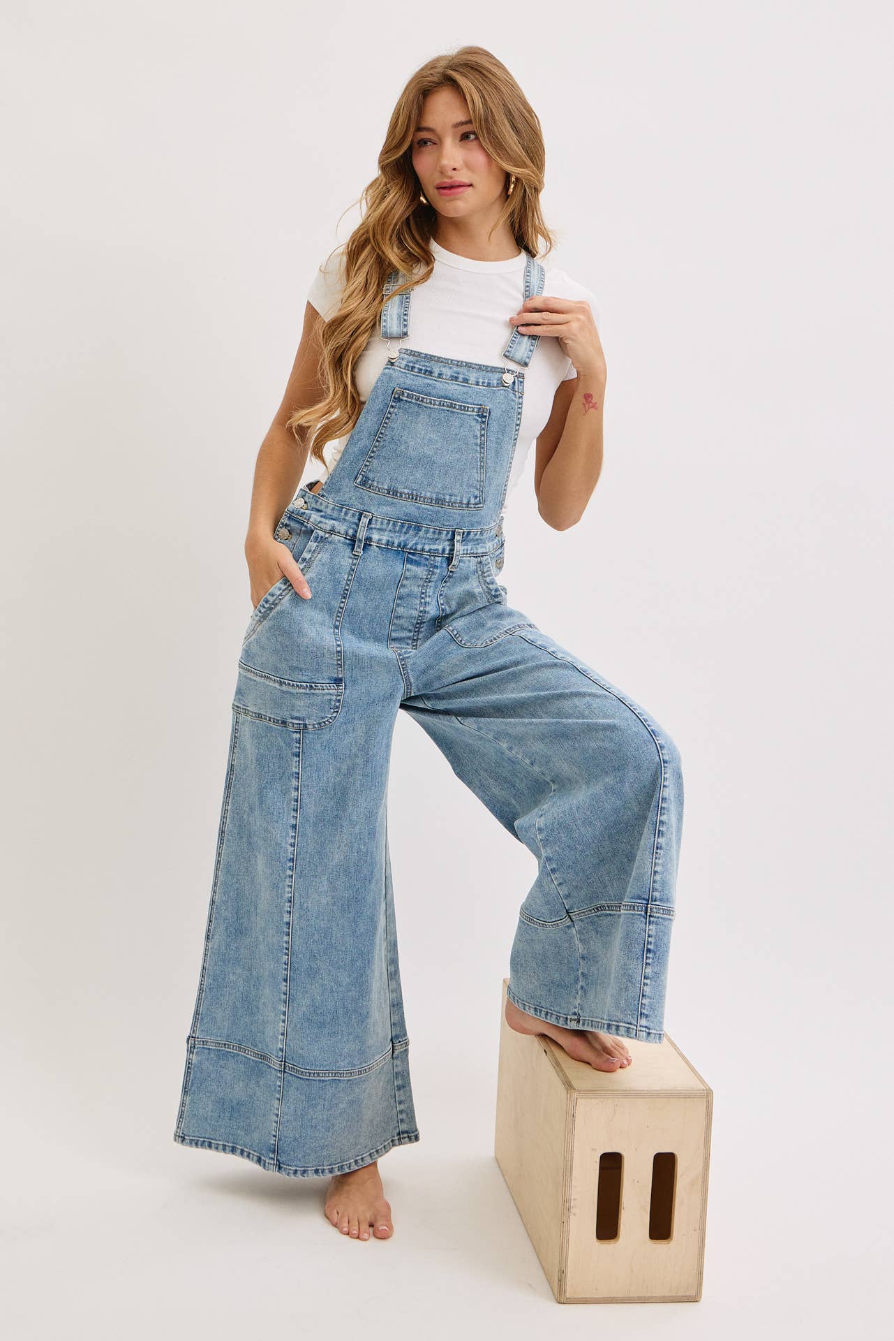 Jumpsuit - Wide Leg Denim Overall