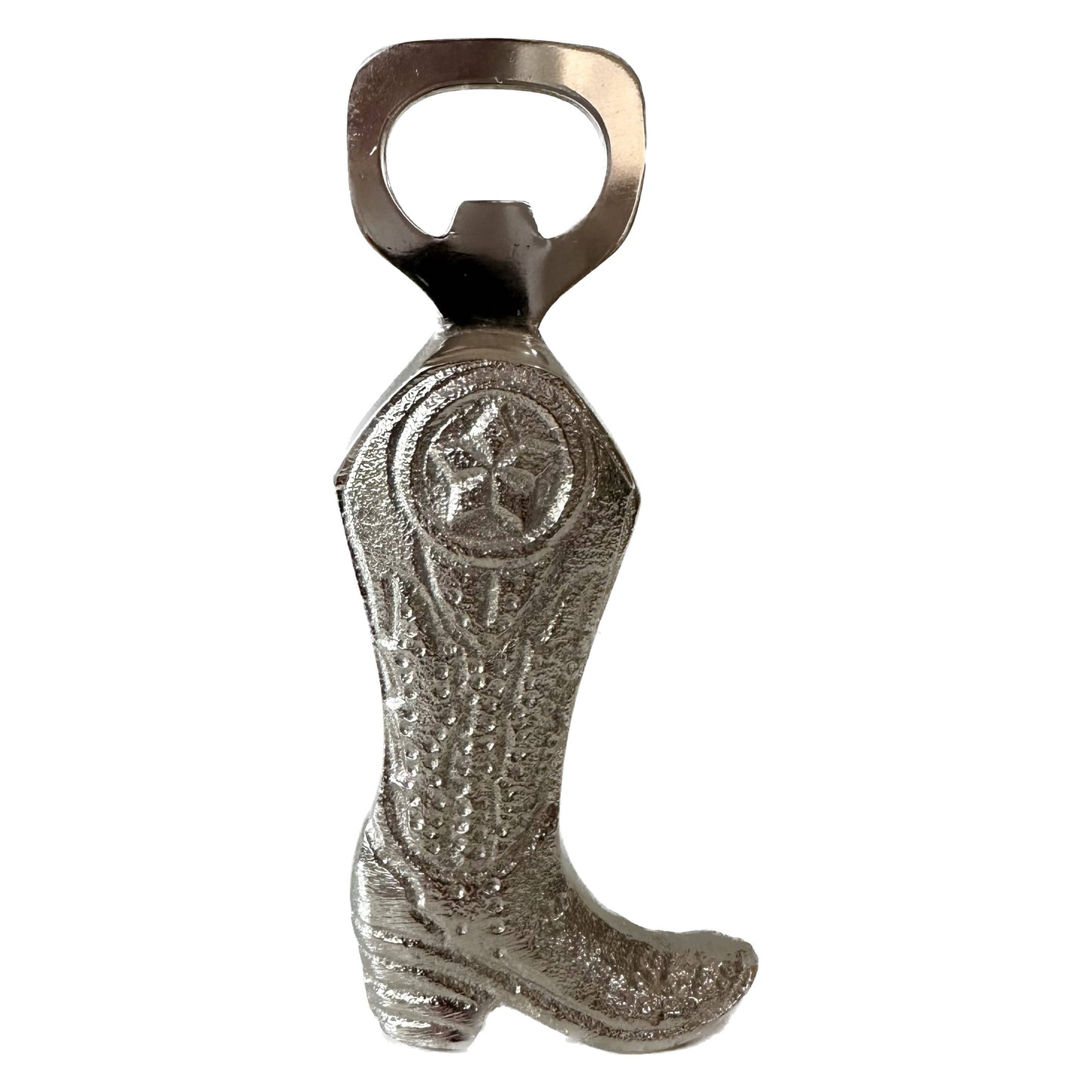 Bottle Opener- Nickel Etched Cowboy Boot