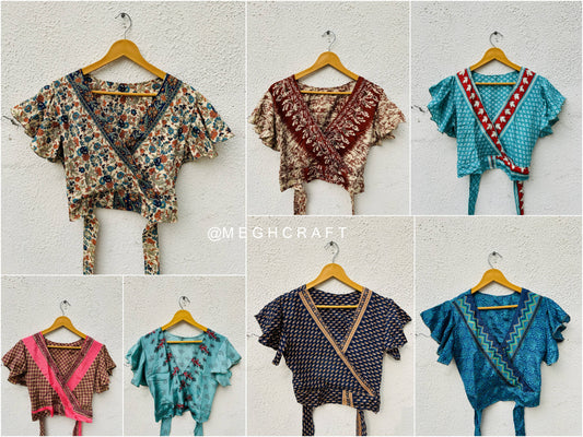 Recycled Silk Sari Crop Top