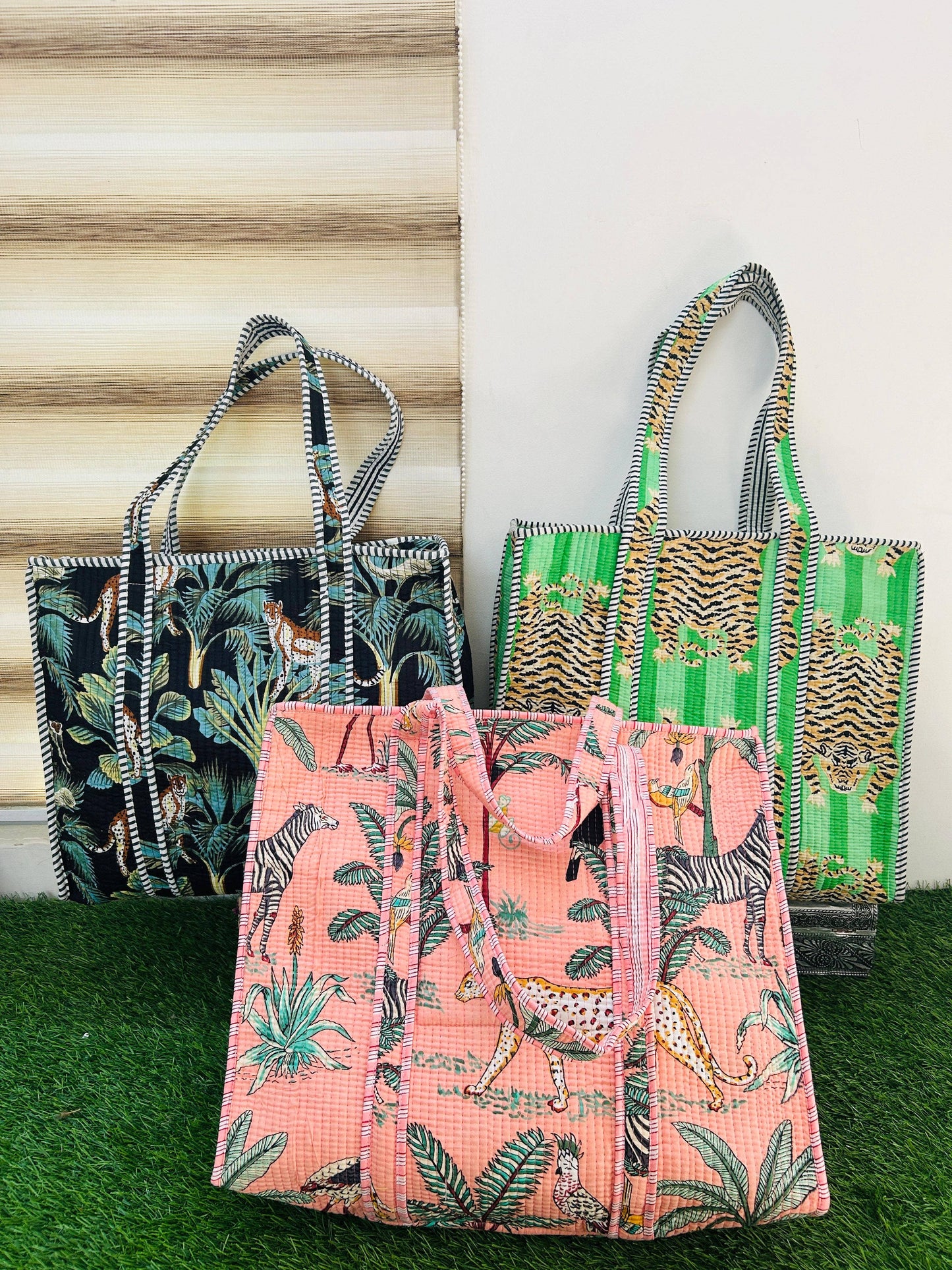 Tote Bag- Handmade Indian Cotton Quilted