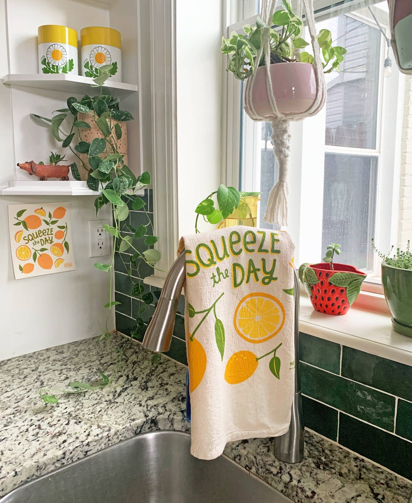Tea Towel + Sponge Cloth Set- Lemon