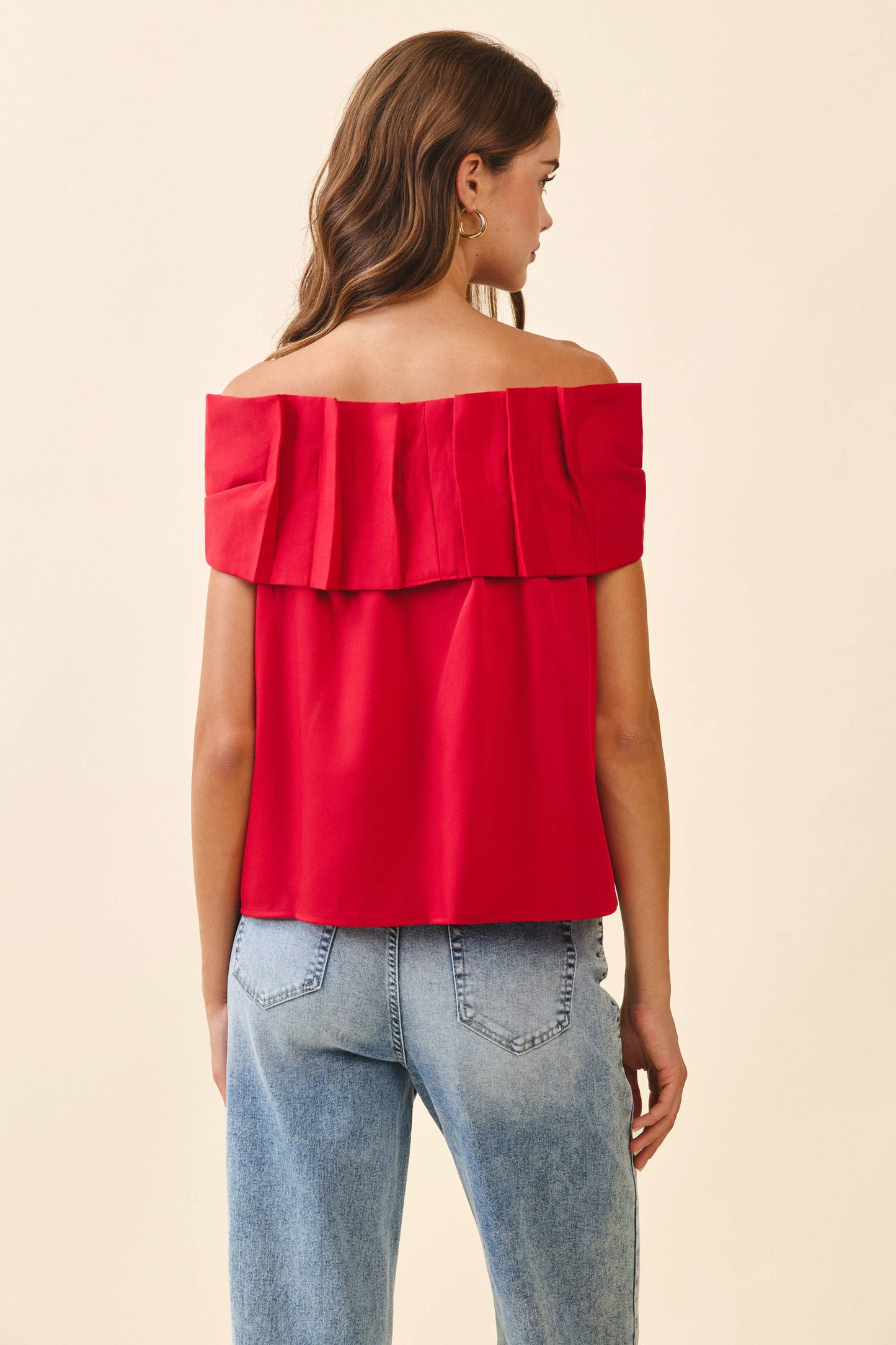 Top- Bow Accented Off The Shoulder