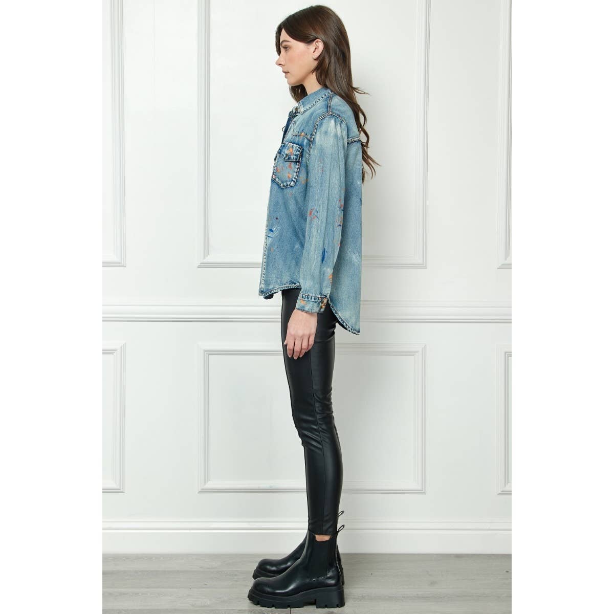 Shirt- Paint Splattered Denim Over