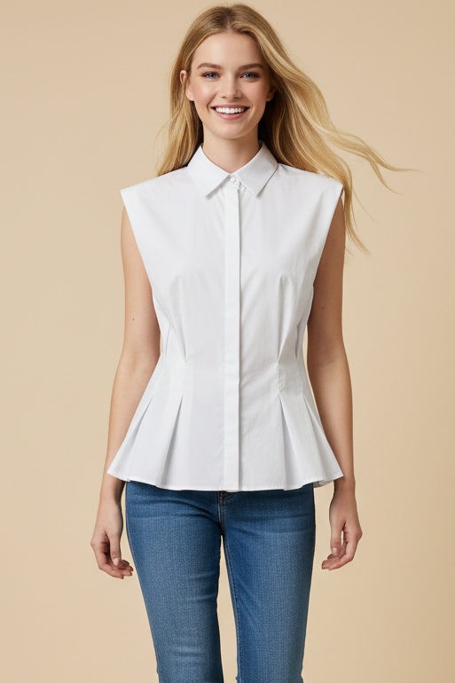 Shirt- Sleeveless Button Down