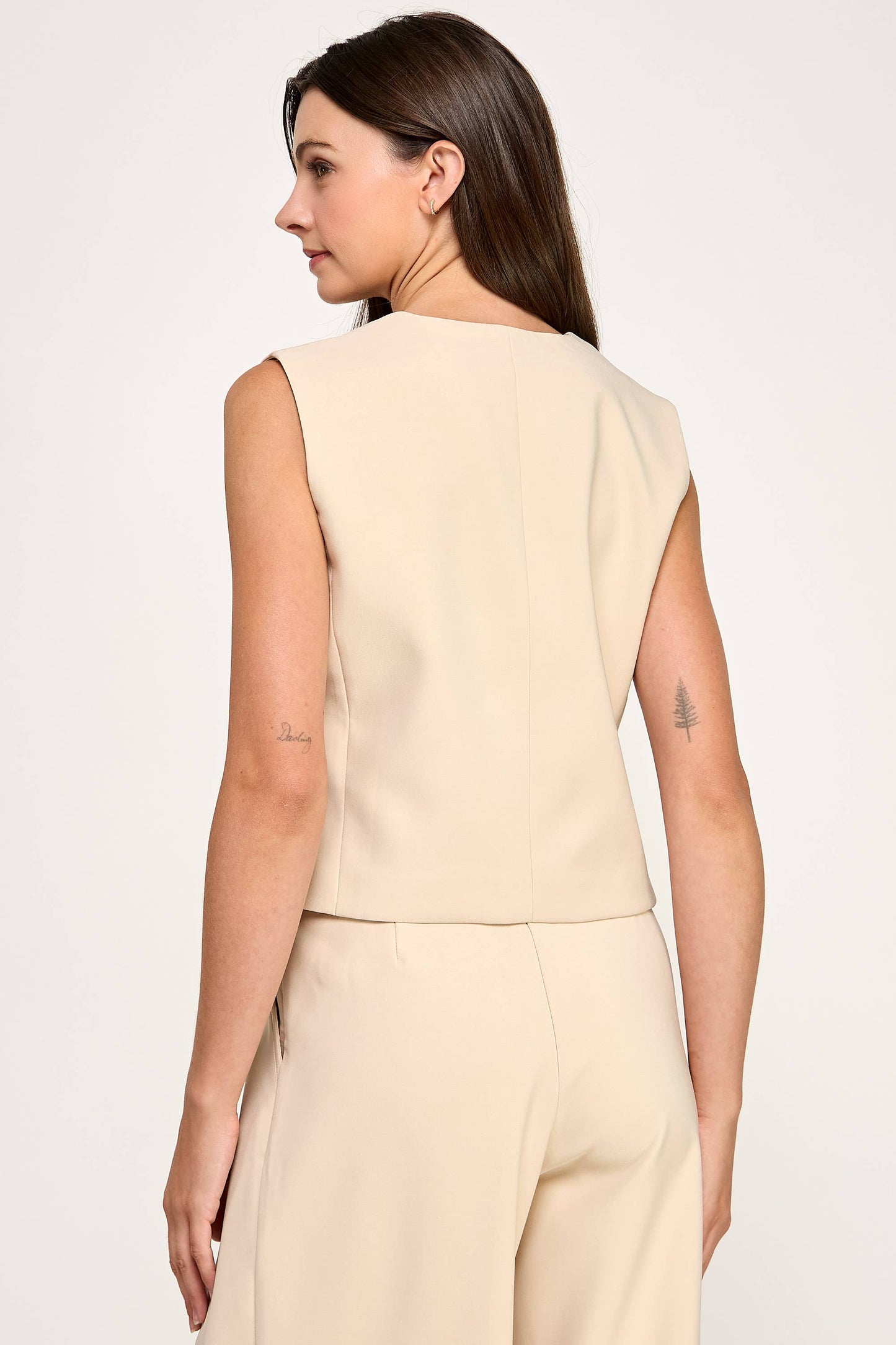 TAILORED VEST-TAUPE