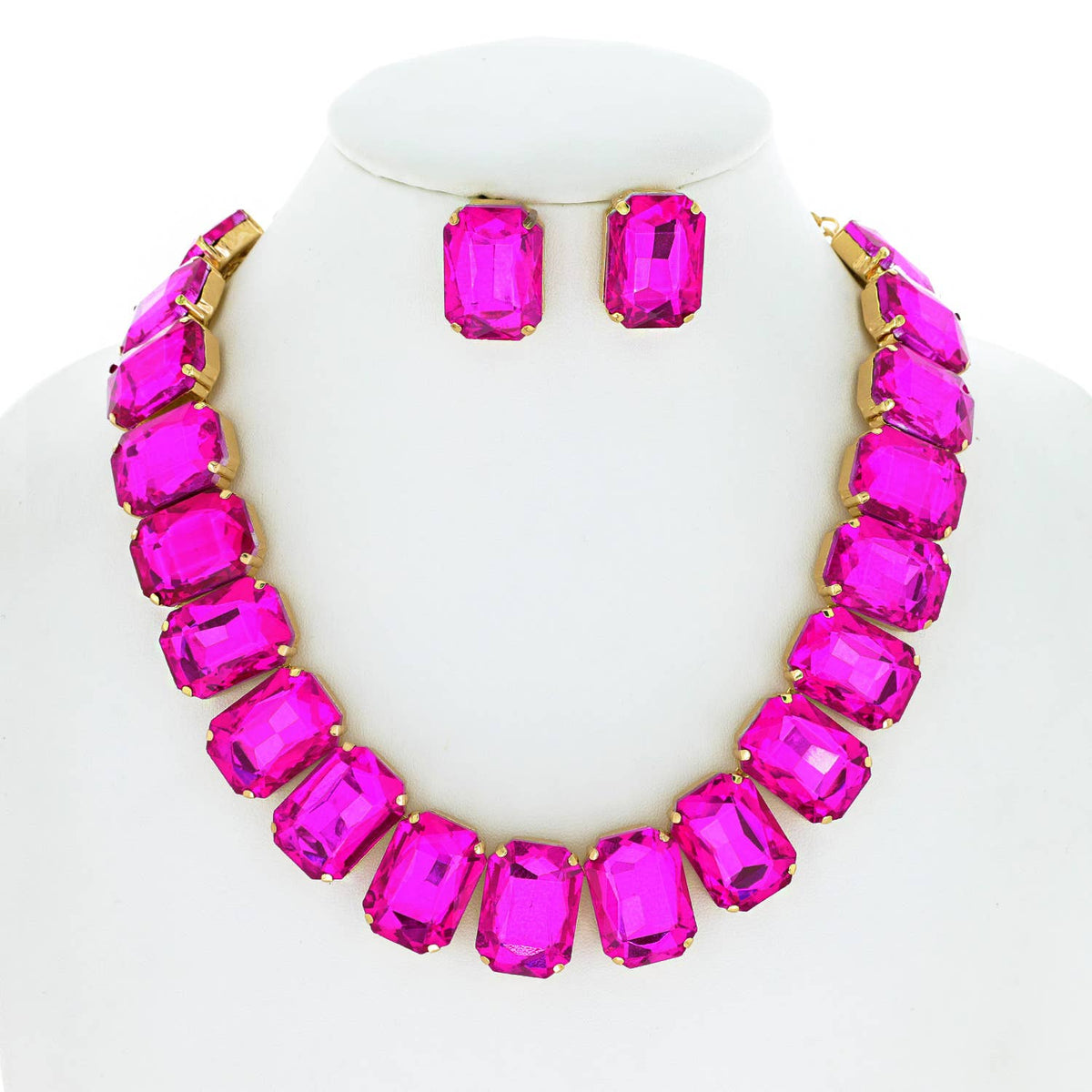 Necklace Set - Crystal Cut Collar with Matching Earring