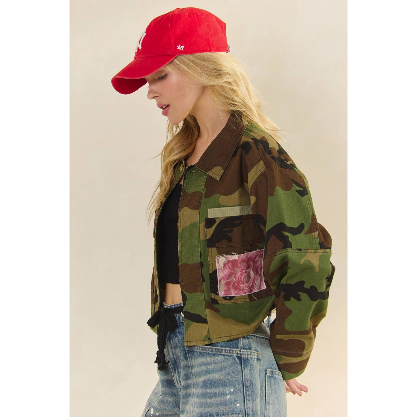 Jacket- Camo/Floral Patch