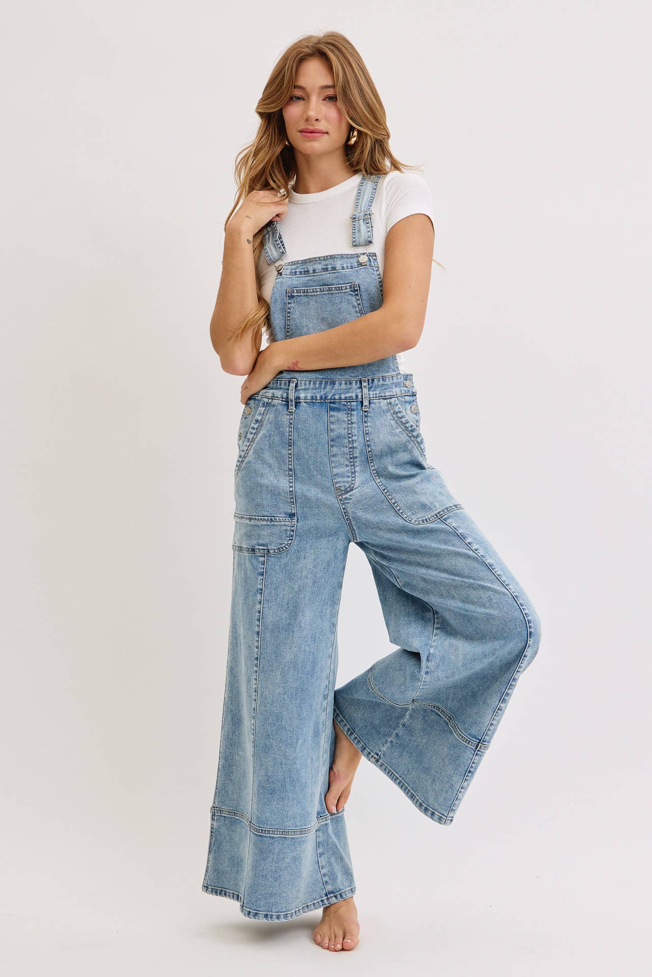 Jumpsuit - Wide Leg Denim Overall