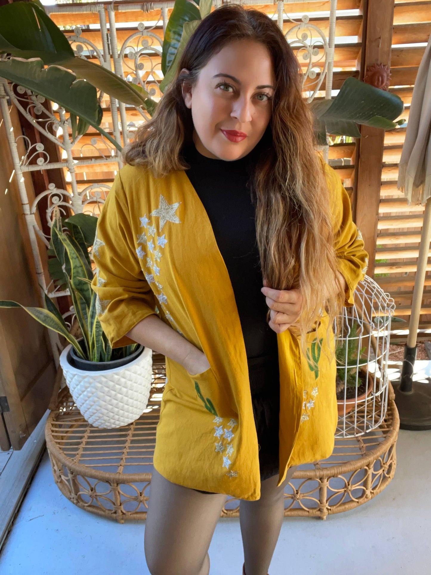 Embroidered Desert Dome Blazer