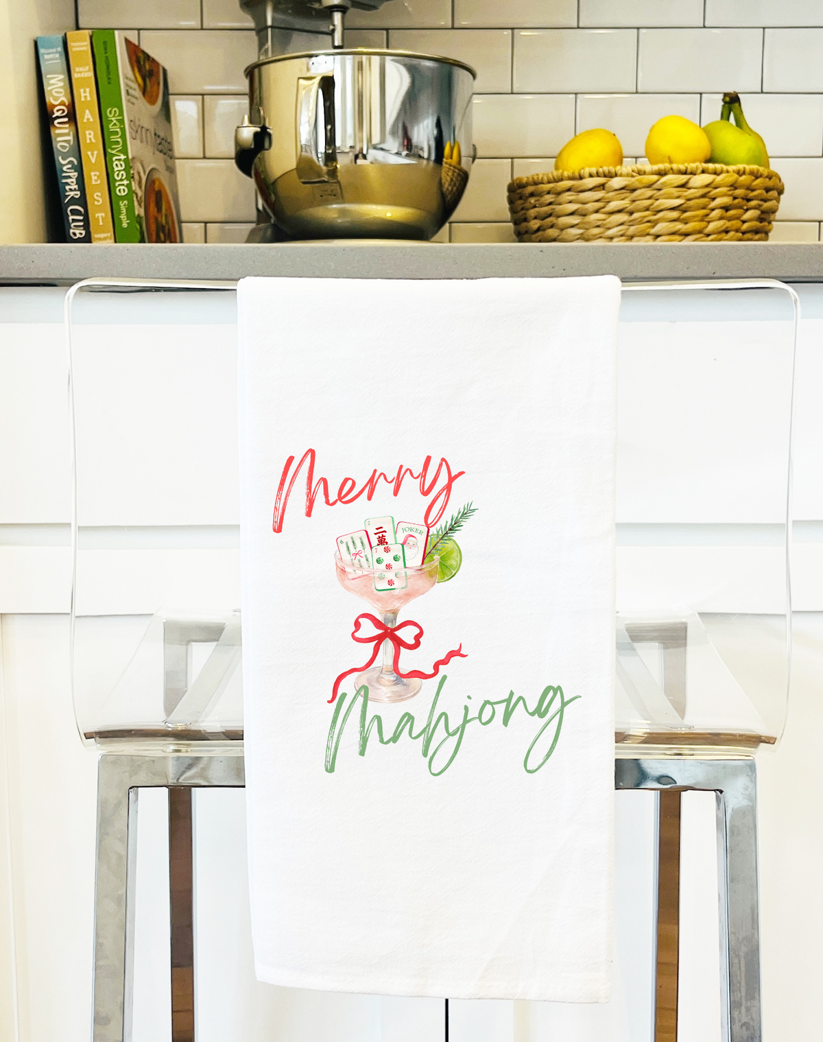 Tea Towel - Mahjong Christmas