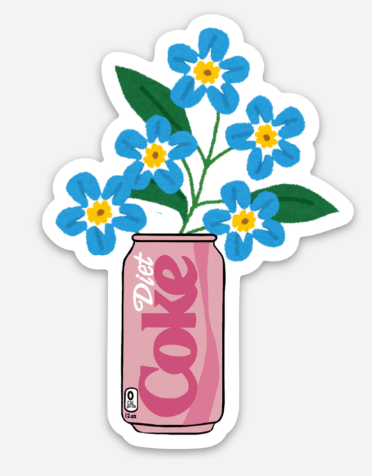 Sticker- Diet Coke Flower Can