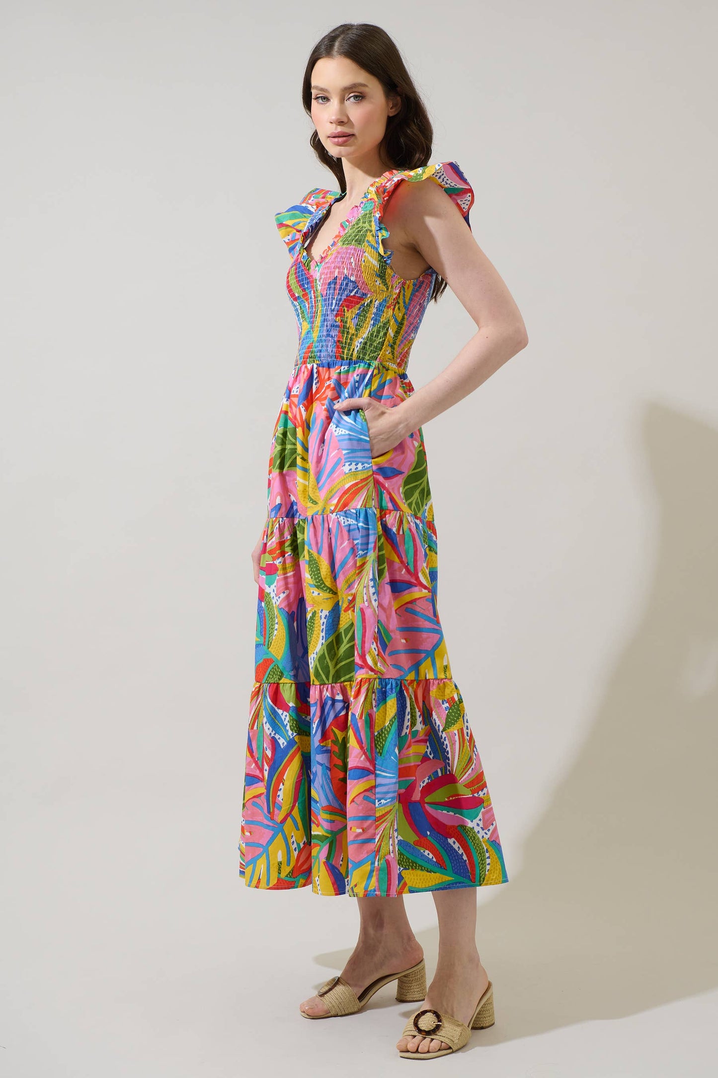 Dress - New Guinea Sunfire Tiered Midi