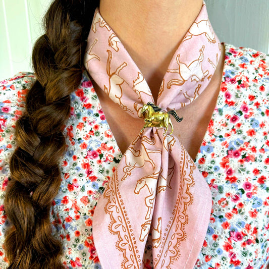 Bandana Slide Ring - Horses Brass