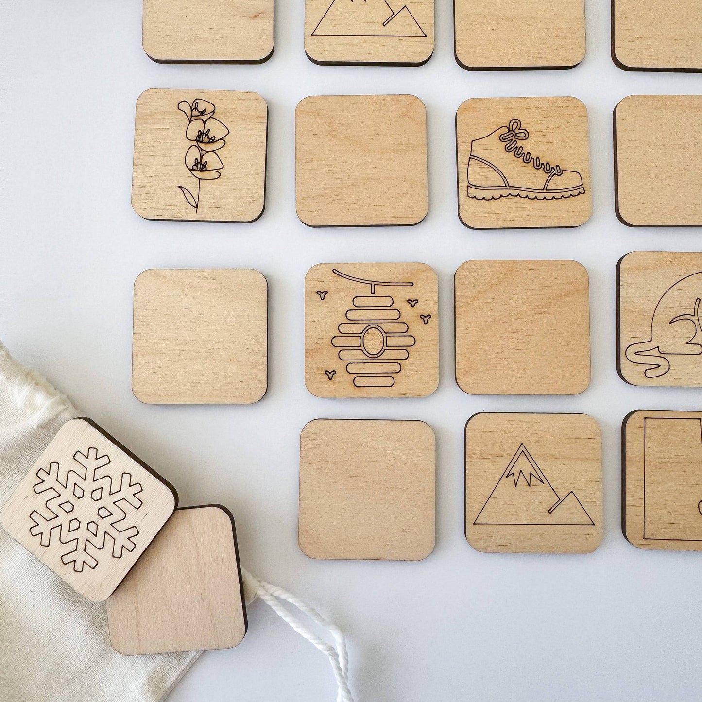 State Memory Matching Game - Wood Memory Game