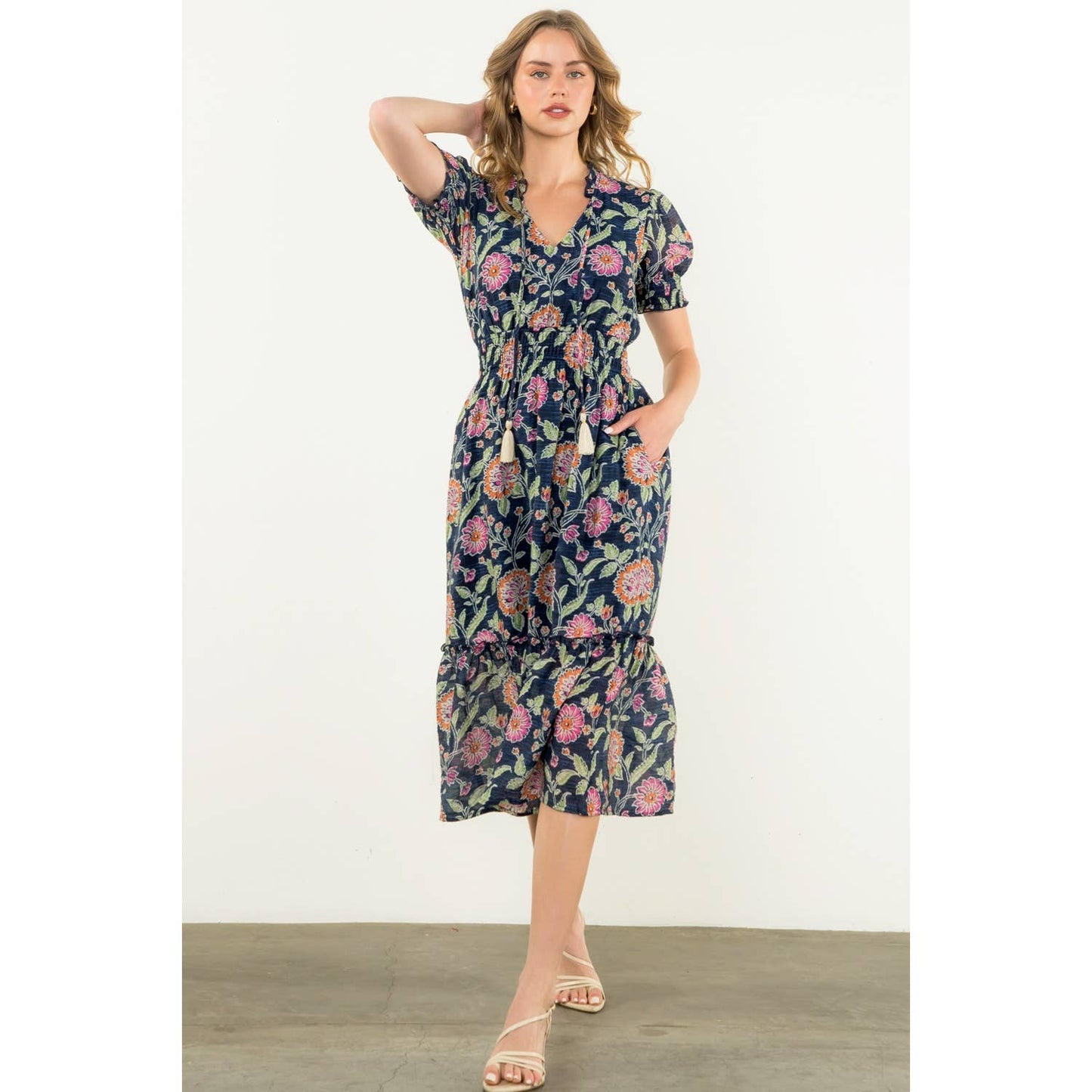 Short Sleeve Floral Maxi Dress